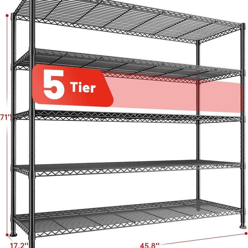 Raybee Furniture Wire Shelving, Metal Shelves for Storage, Adjustable Heavy Duty Storage Rack Pantry Shelf Kitchen Shelving