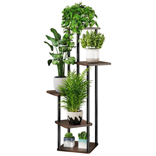 5 Tier Plant Stand Metal Flower Shelf Indoor for Multiple Plants Corner Tall Flower Holders for Patio Garden Living Room Balcony Bedroom