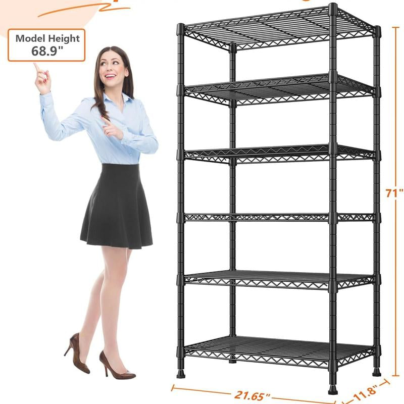 Raybee Furniture Wire Shelving, Metal Shelves for Storage, Adjustable Heavy Duty Storage Rack Pantry Shelf Kitchen Shelving