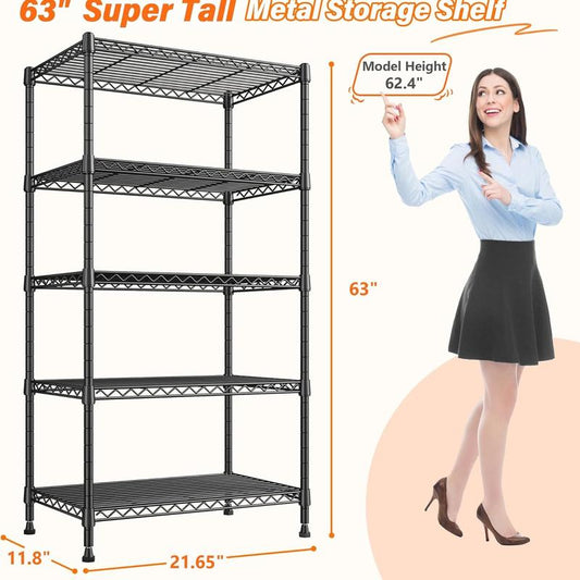 Raybee Furniture Wire Shelving, Metal Shelves for Storage, Adjustable Heavy Duty Storage Rack Pantry Shelf Kitchen Shelving