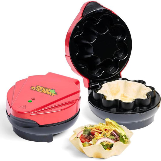 Taco Tuesday Tortilla Bowl Maker for Baked Bowls Tostadas Salads Dips Appetizers and Desserts 8 to 10 Inch Tortillas Red