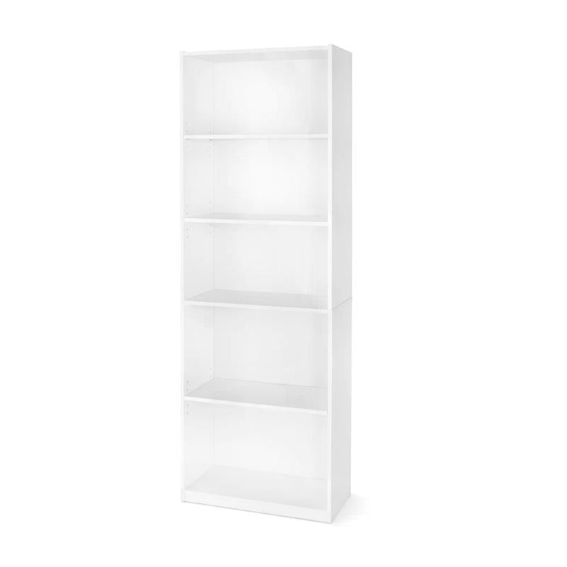 Mainstays 5-Shelf Bookcase with Adjustable Shelves, White - Perfect for Books, Artwork, and Collectibles