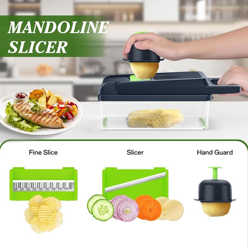 Homehacks Viral Vegetable Chopper(Sharp&Sturdy), All-In-1 Multifunctional Vegetable Chopper, Onion Cutter, Dicer, Slicer, Salad, Cheese Grater & Egg Separator - Multi-Functional Veggie Chopper Lid with Handle