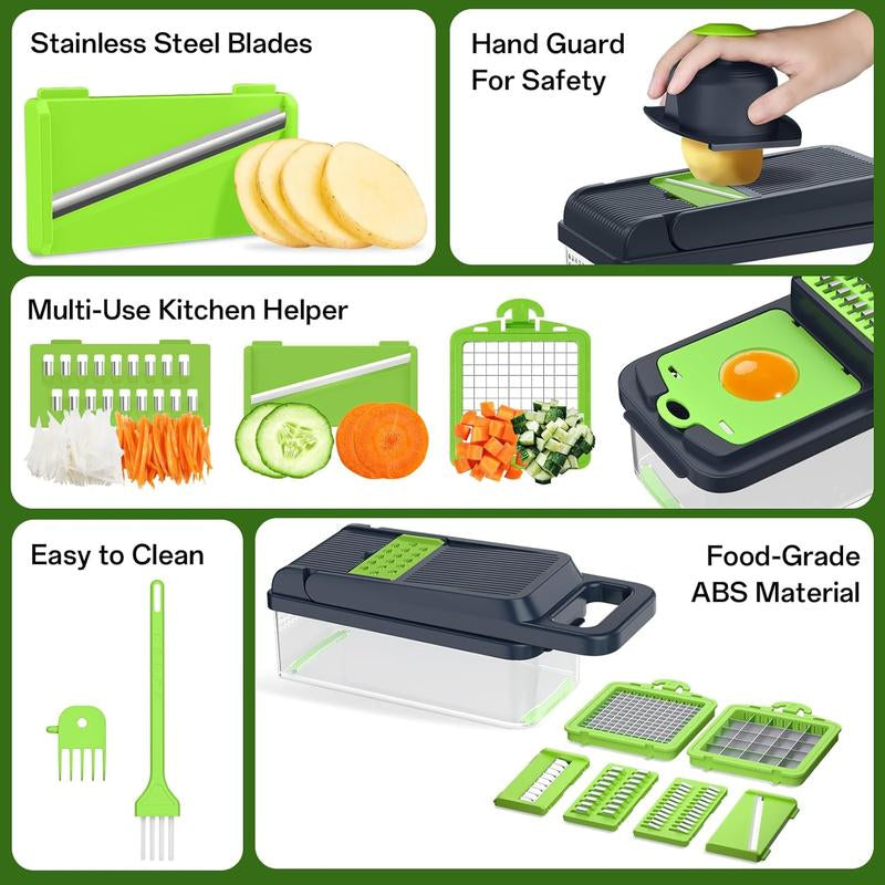 Homehacks Viral Vegetable Chopper(Sharp&Sturdy), All-In-1 Multifunctional Vegetable Chopper, Onion Cutter, Dicer, Slicer, Salad, Cheese Grater & Egg Separator - Multi-Functional Veggie Chopper Lid with Handle