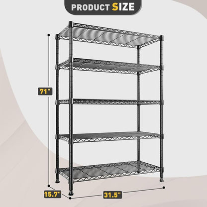 Raybee Furniture Wire Shelving, Metal Shelves for Storage, Adjustable Heavy Duty Storage Rack Pantry Shelf Kitchen Shelving
