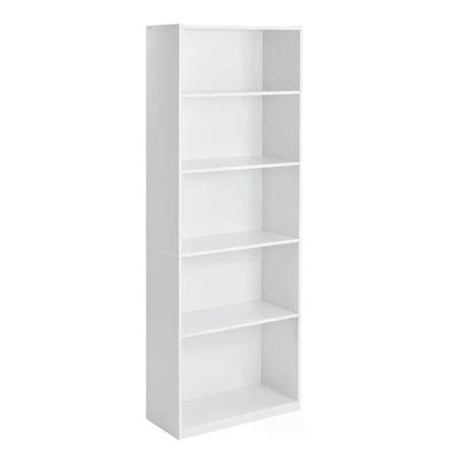Mainstays 5-Shelf Bookcase with Adjustable Shelves, White - Perfect for Books, Artwork, and Collectibles