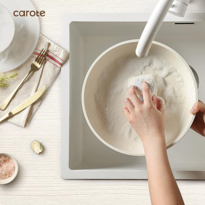 【Clearance-The Last Chance】 CAROTE 11/18Pcs Detachable Handle Nonstick Cookware Set, White/Black/Red, Pots and Pans, Oven Safe Frying Pan