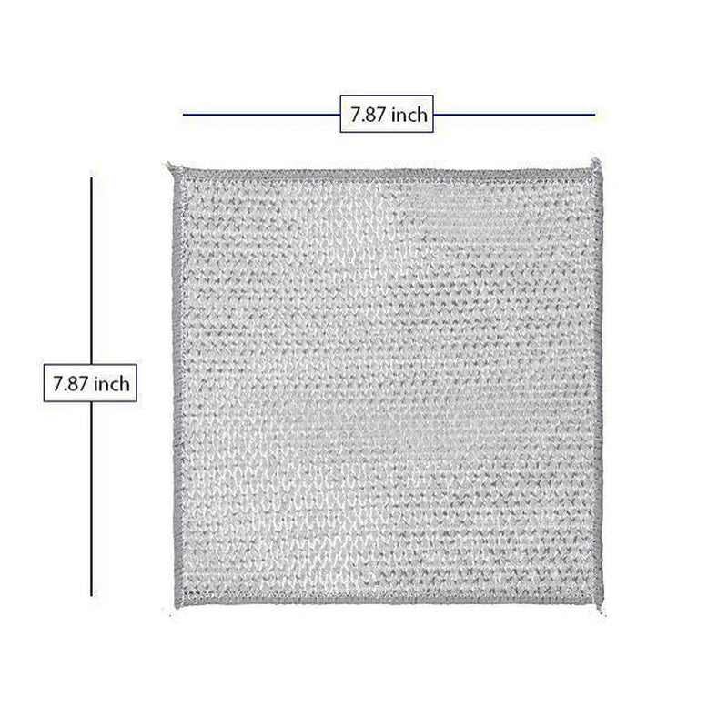 10 Counts Dishwashing Rags，Multipurpose Non-Scratch Wire Dishcloths for Wet and Dry Use, Reusable Wire Cleaning Cloths for Kitchen, Sinks, and Pans Silver Removable, Washable & More