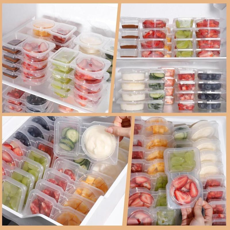 Reusable Snack Containers with Lids 20Pcs,New Snack Containers,Snackle Box Container Portion Control,Snack Pack Containers,Double Compartment Snack Containers for On-The-Go Meals and Camping