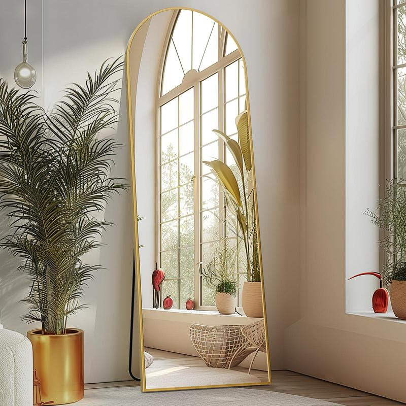 [Spring Deal] Full Length Mirror Body Mirror Floor Standing Mirror Hanging or Leaning against Wall, Aluminum Alloy Thin Frame Decor