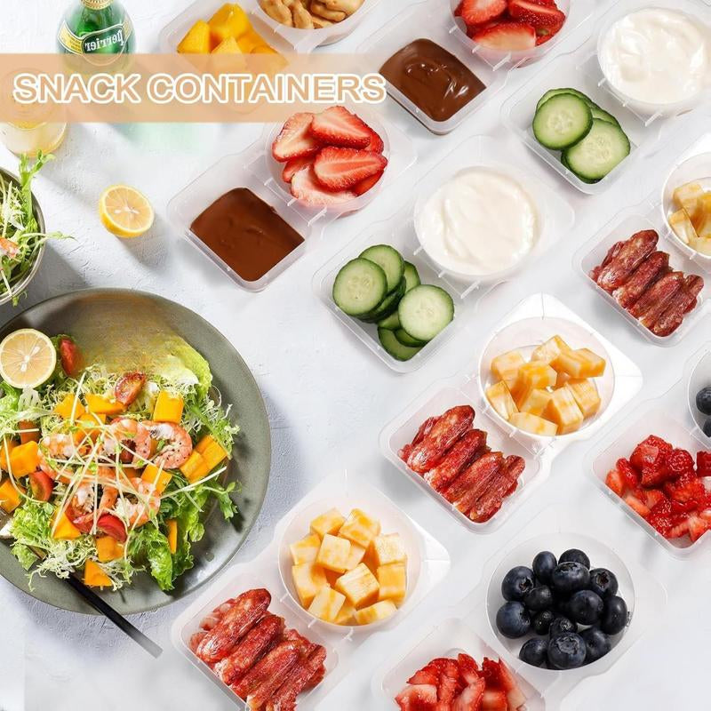 Reusable Snack Containers with Lids 20Pcs,New Snack Containers,Snackle Box Container Portion Control,Snack Pack Containers,Double Compartment Snack Containers for On-The-Go Meals and Camping